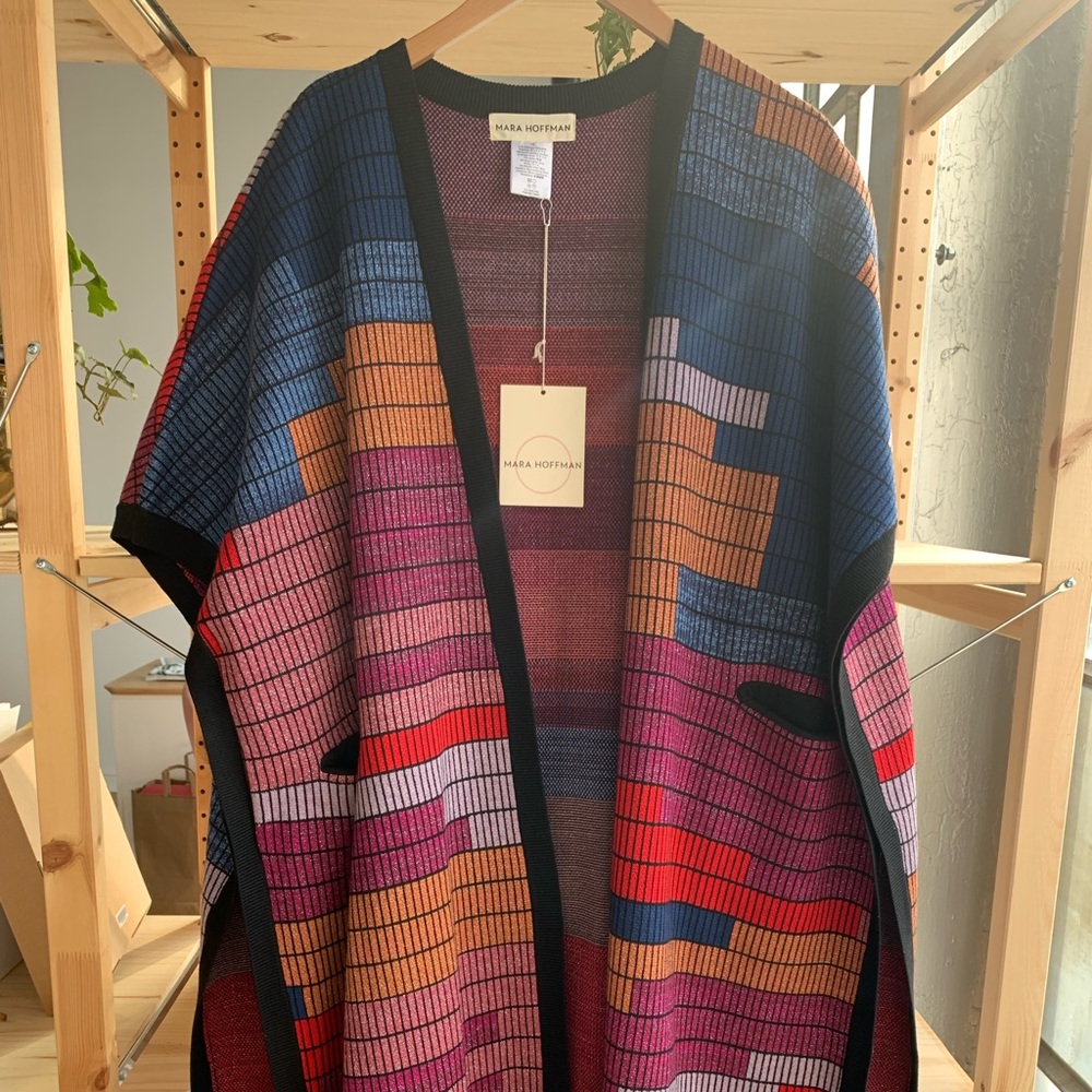 Mara Hoffman colorful duster coat with pockets